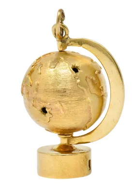 1960's Litacharm Inc. Vintage 14 Karat Gold Globe Pendant Charm