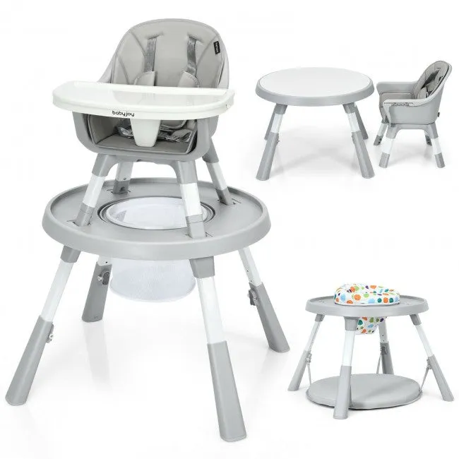 6-in-1 Baby High Chair Infant Activity Center with Height Adjustment