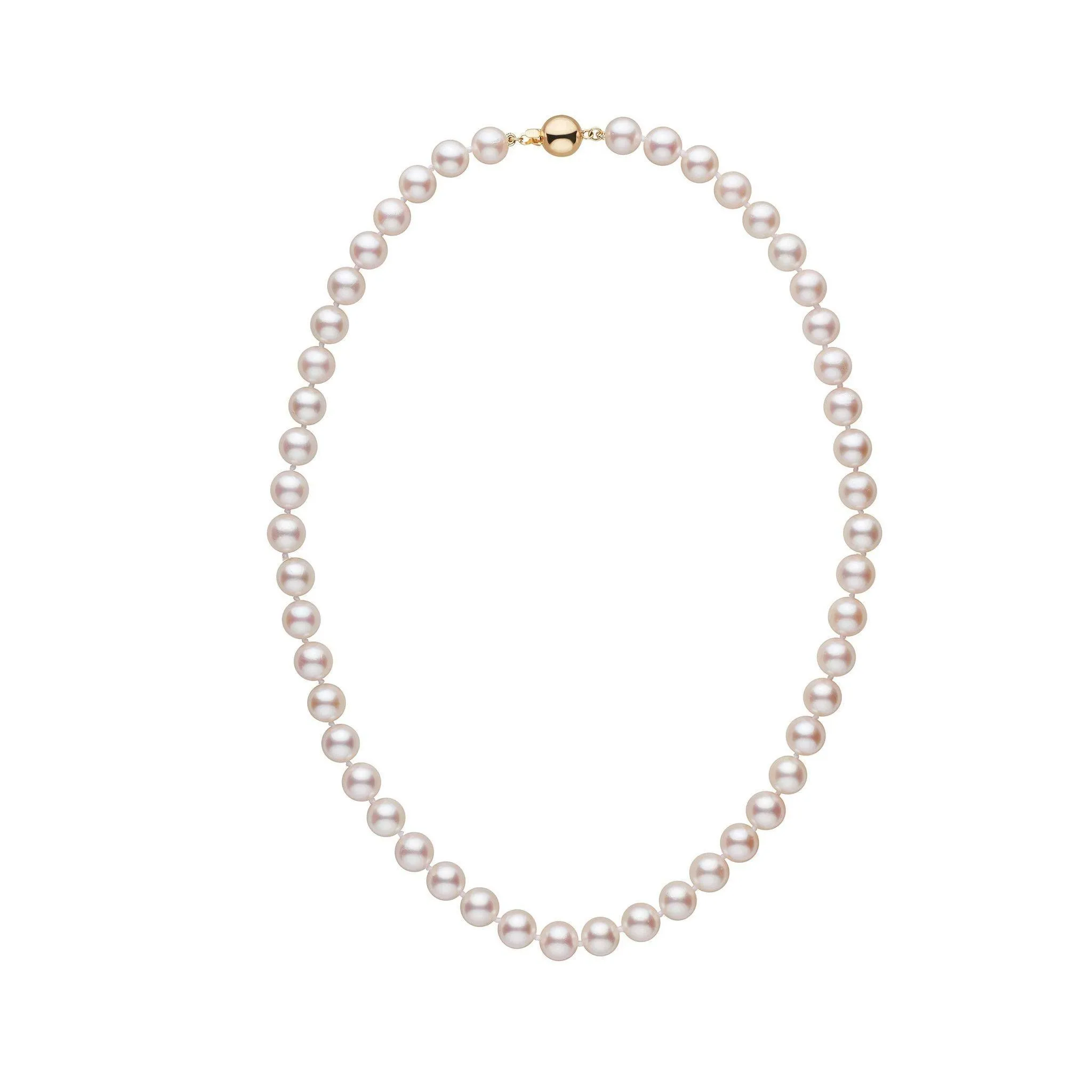 7.5-8.0 mm 16 inch AA  White Akoya Pearl Necklace