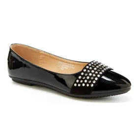 Almond Toe Studded Band Ballet Flats (Pyper)