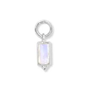 Baguette Moonstone Silver Charm