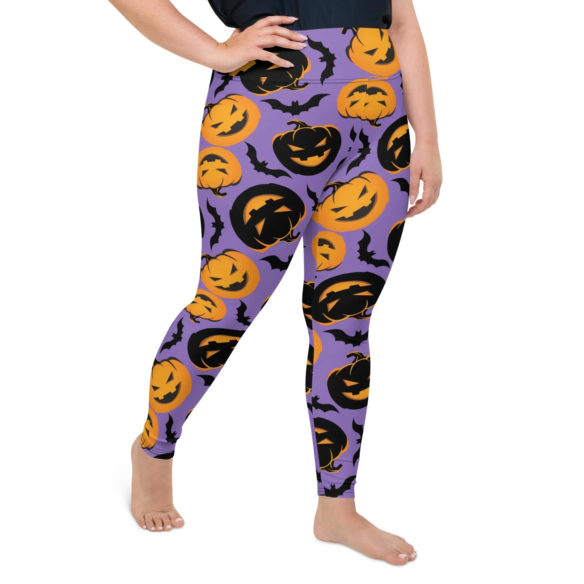 Bats and Jack O'Lanterns Plus Size Leggings