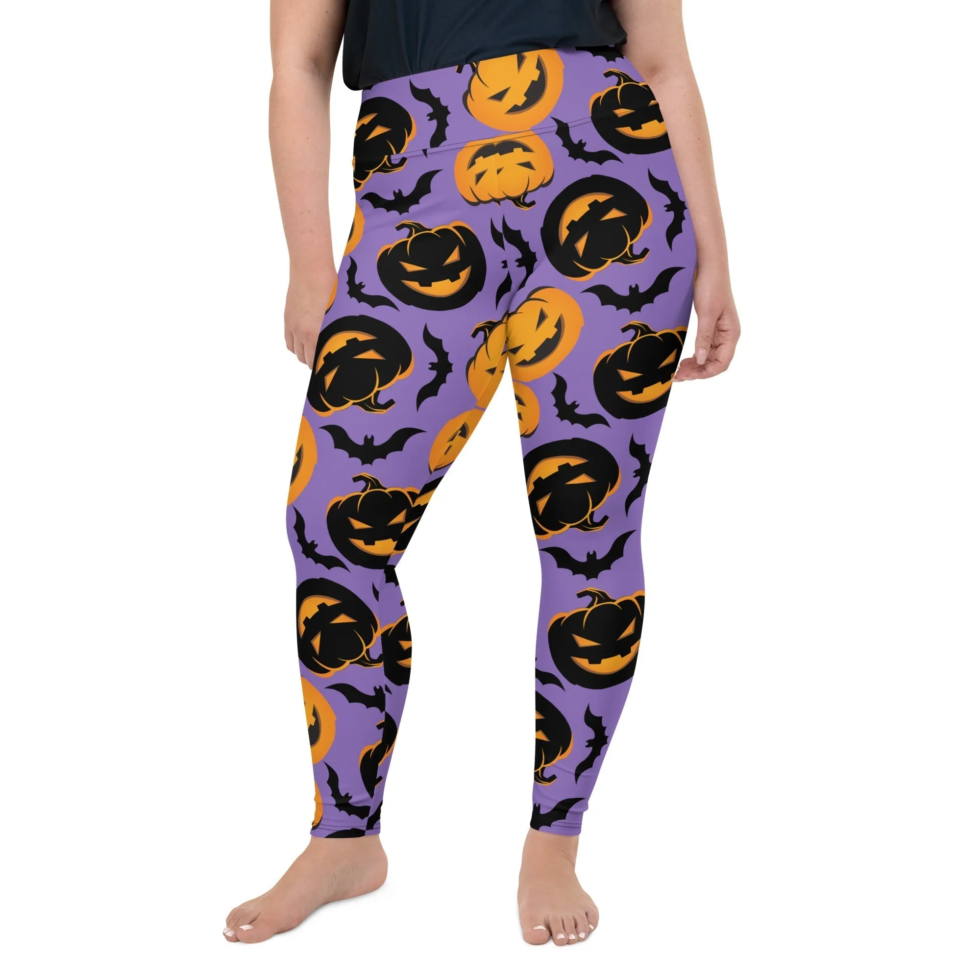 Bats and Jack O'Lanterns Plus Size Leggings