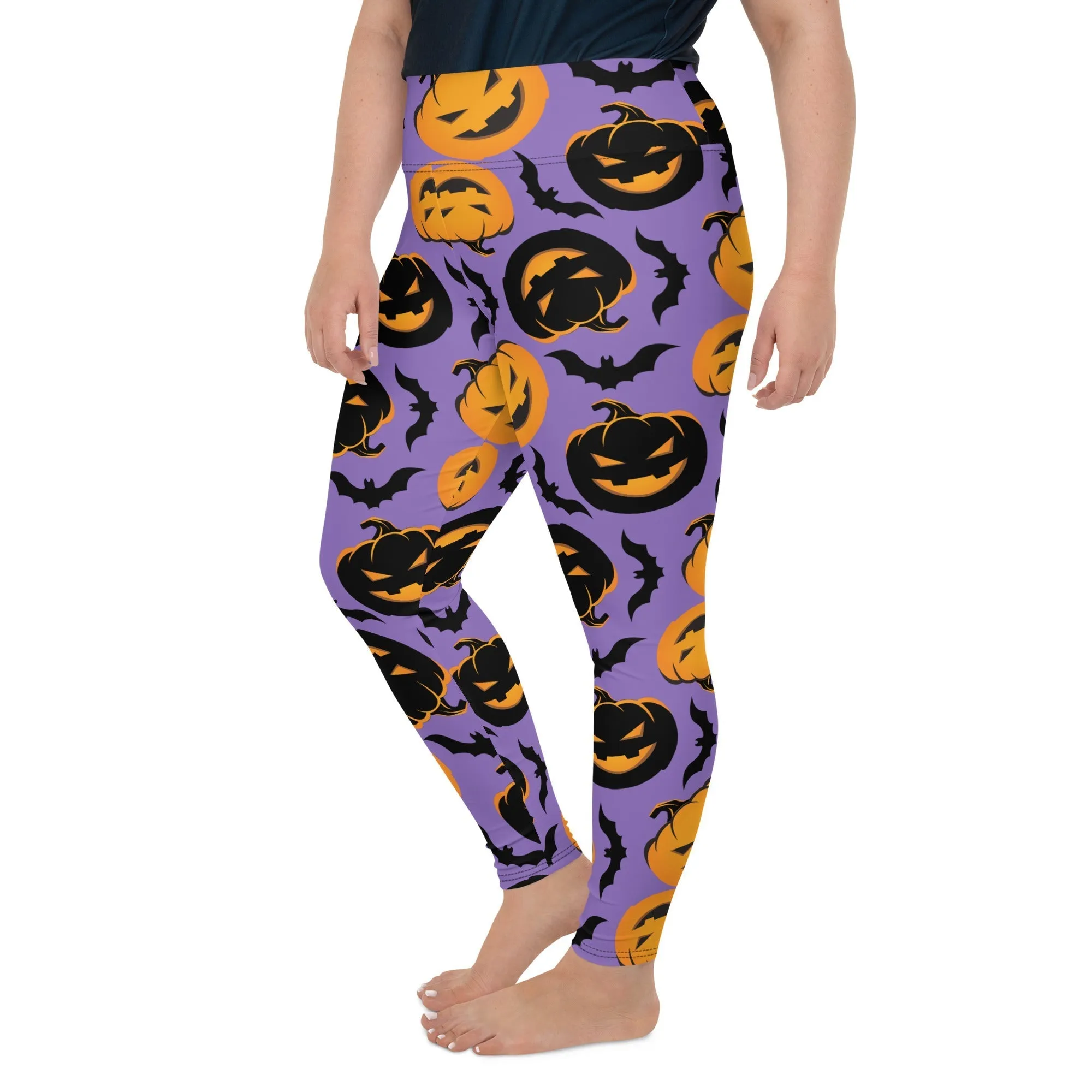 Bats and Jack O'Lanterns Plus Size Leggings