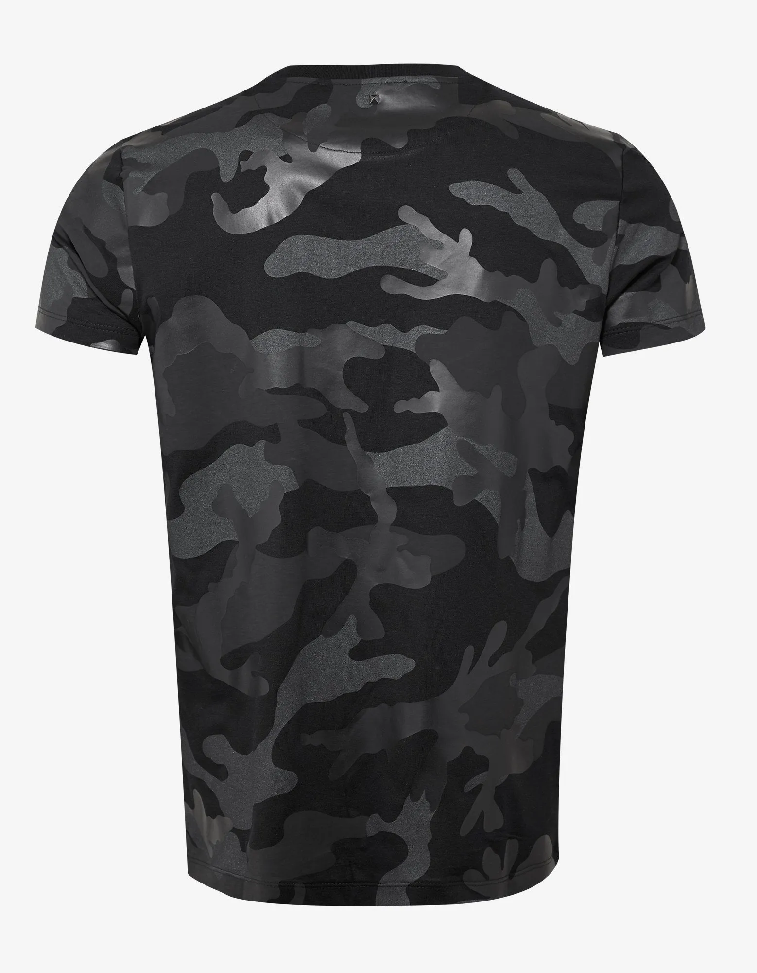 Black Camouflage Print T-Shirt