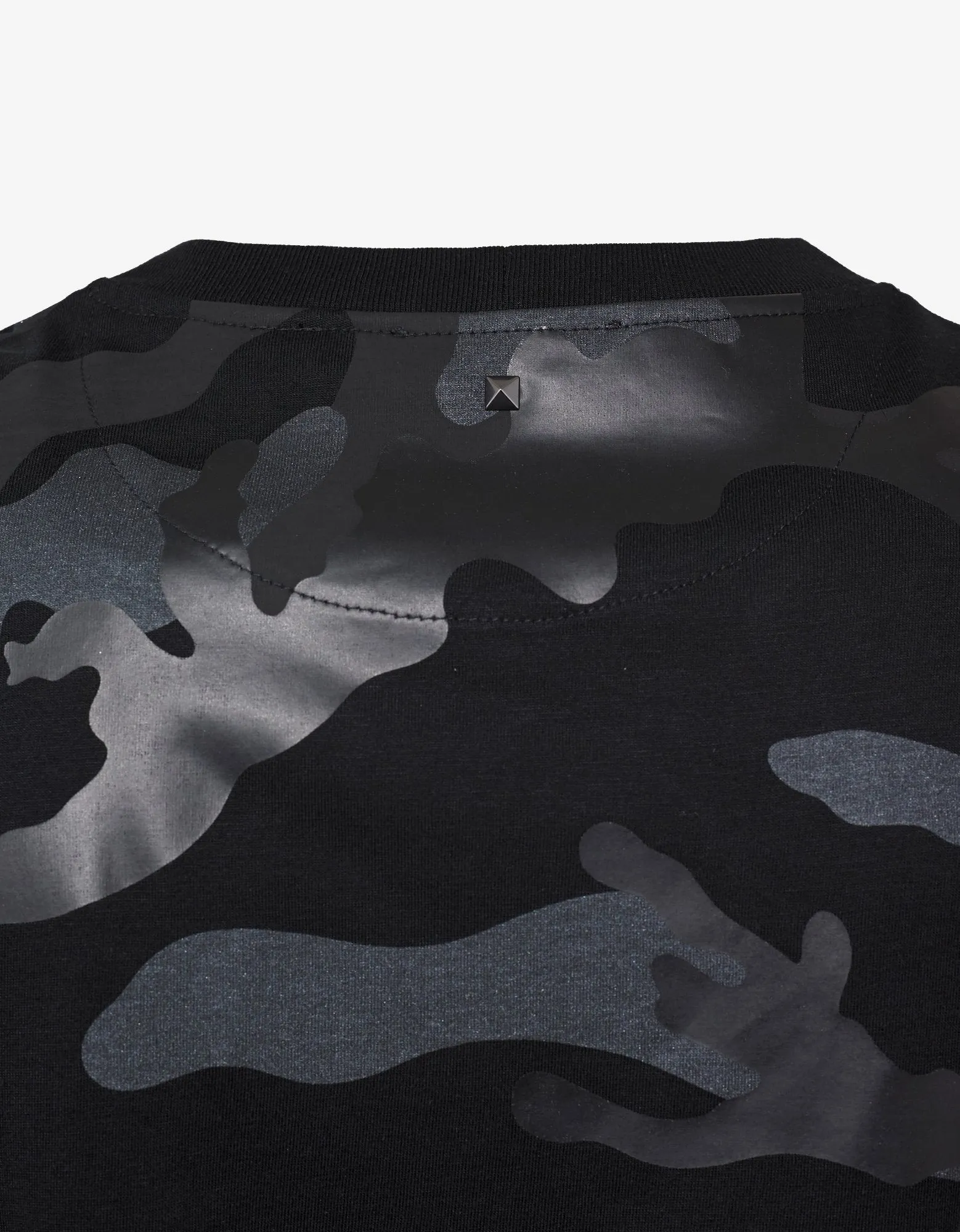 Black Camouflage Print T-Shirt