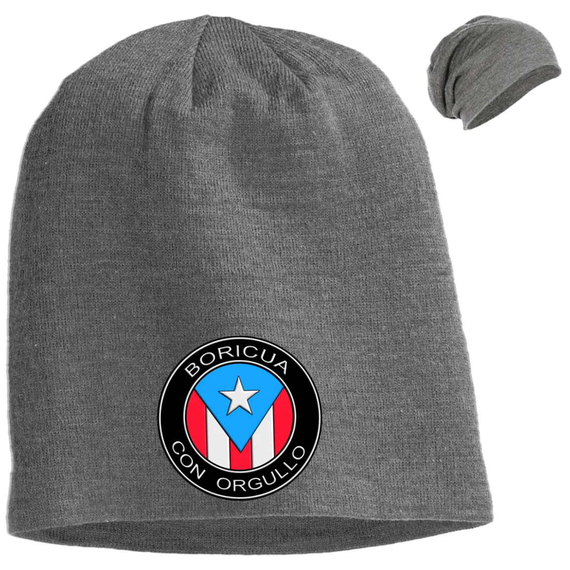 Boricua Con Orgullo Slouch Beanie