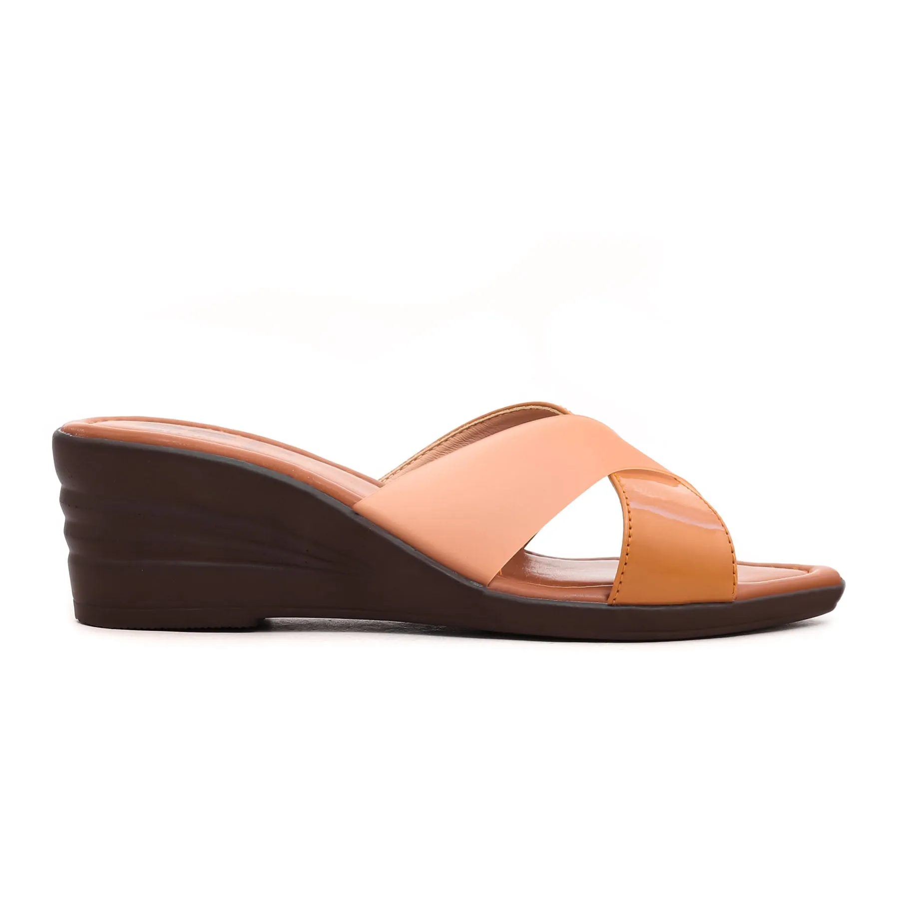 Brown Formal Wedge Slipper PU0016