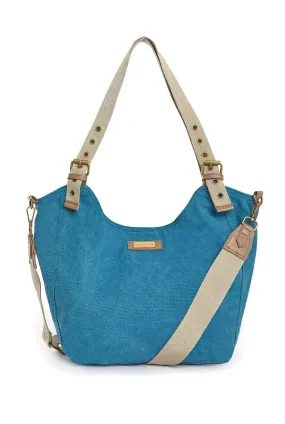 Burford Canvas Shoulder Bag Majolica Blue