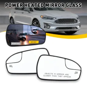 Car Power Heated Mirror Glass for 2013-2020 Ford Fusion, Driver and Passenger Side