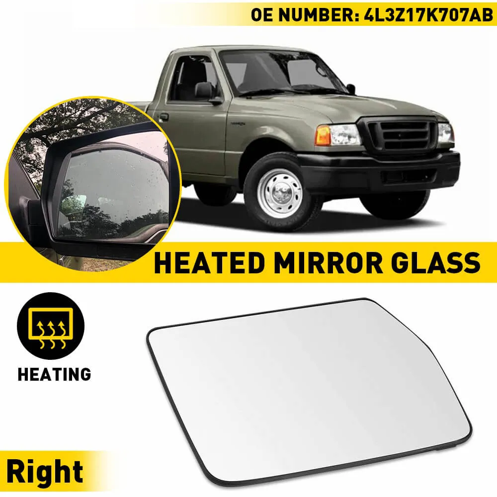 Car Rearview Side Heated Mirror Glass for 2004-2010 Ford F150, 2006-2008 Lincoln Mark LT