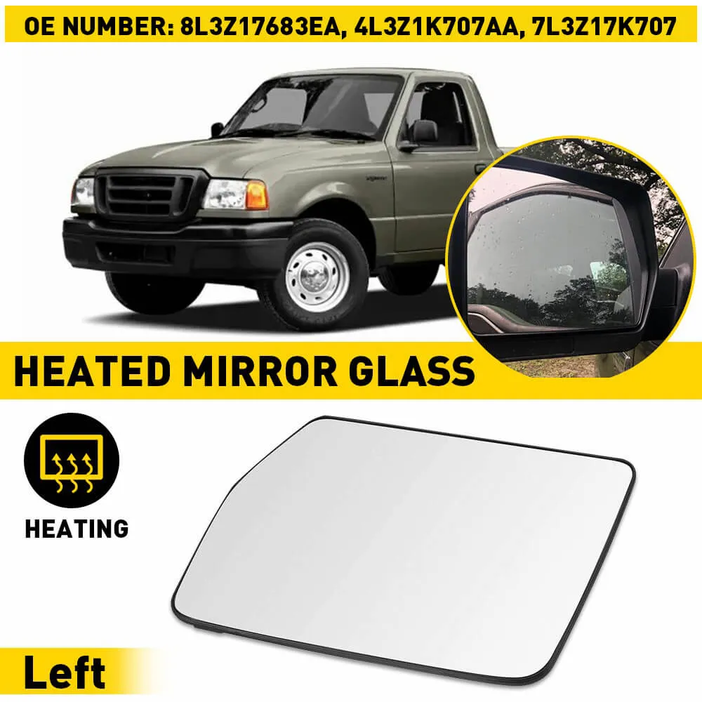 Car Rearview Side Heated Mirror Glass for 2004-2010 Ford F150, 2006-2008 Lincoln Mark LT