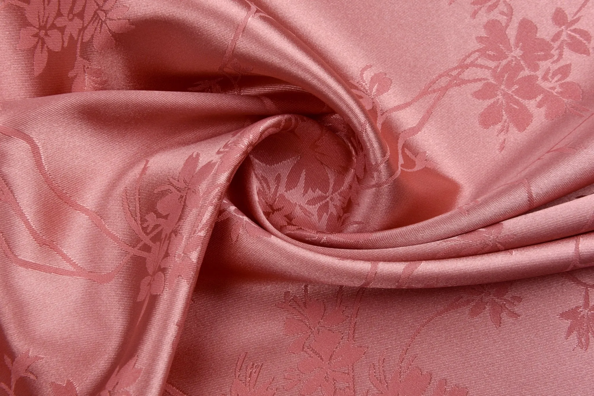 Charmeuse Stretch Satin Apricot Flower Jacquard, Soft Stretch Satin Fabric-31105