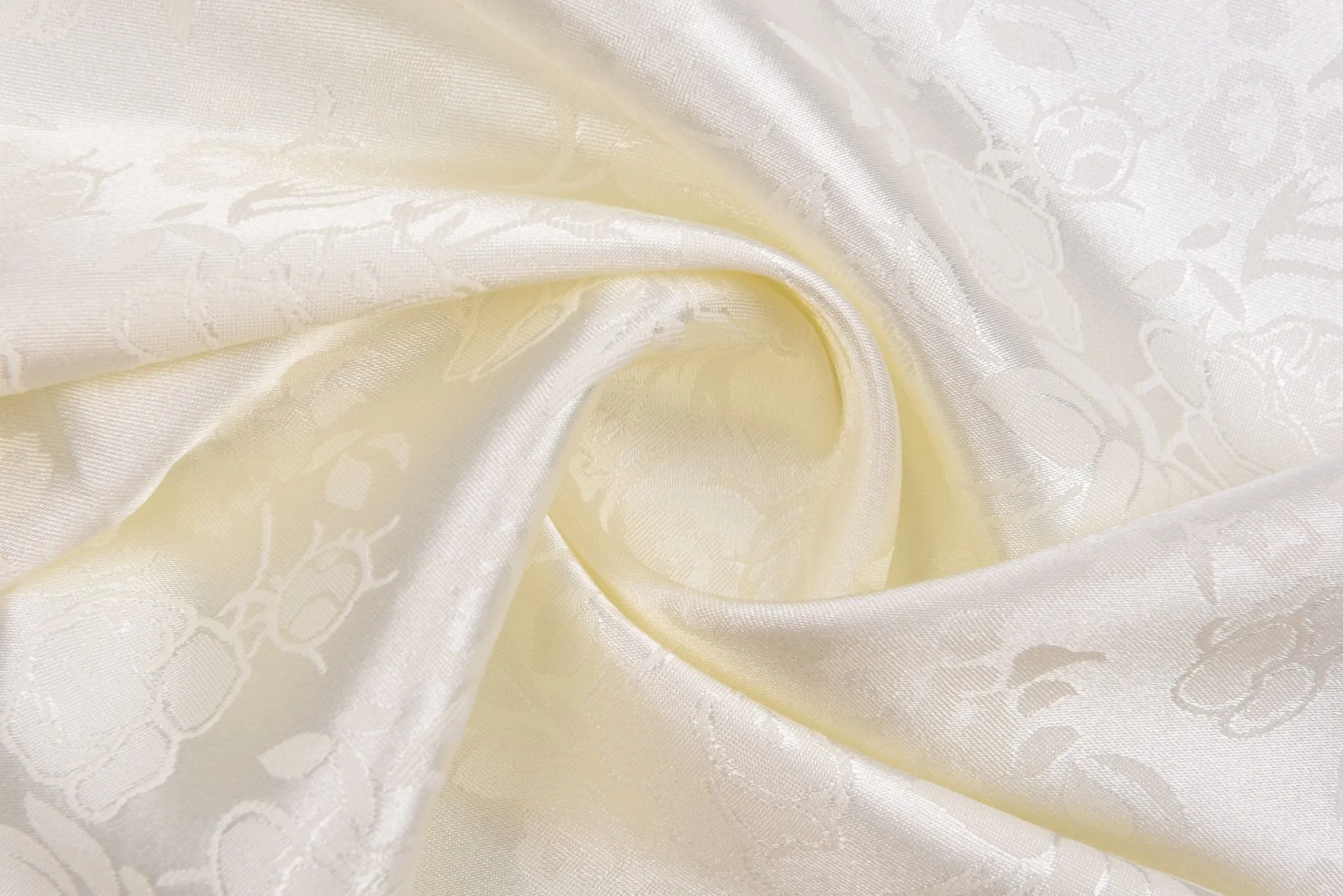 Charmeuse Stretch Satin Rose Jacquard, Soft Stretch Satin Fabric-31109