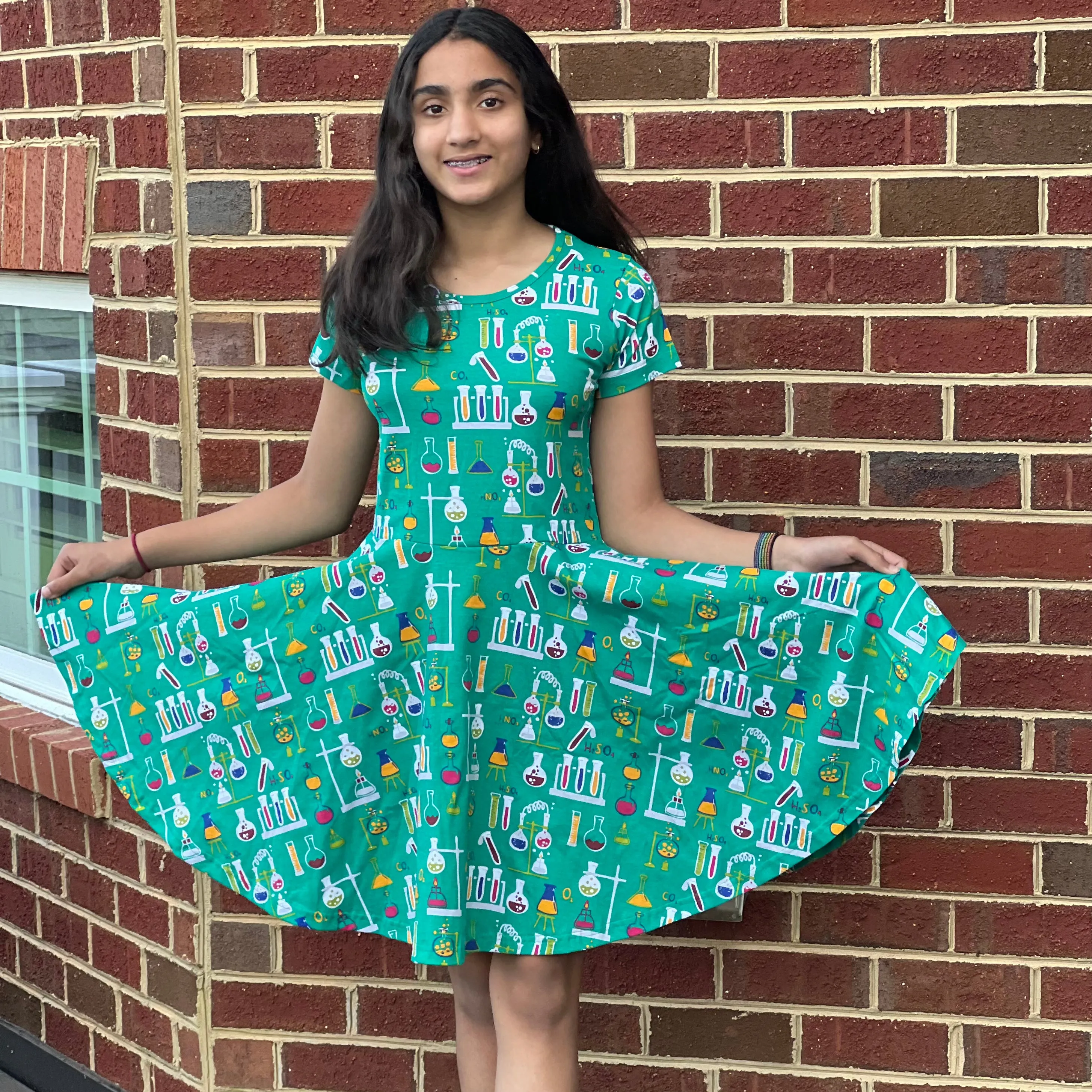 Chemistry Lab Kids Twirl Dress [FINAL SALE]