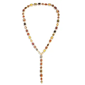 Coloured CZ Long Necklace