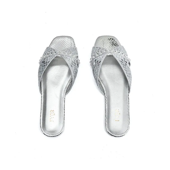 Cut-work Mirror Diamante Sandal MY 326