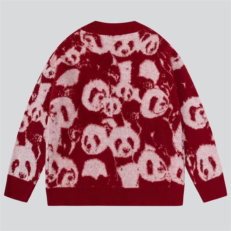 Cute Panda Jacquard Lazy Sweaters