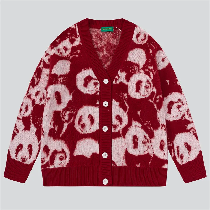 Cute Panda Jacquard Lazy Sweaters