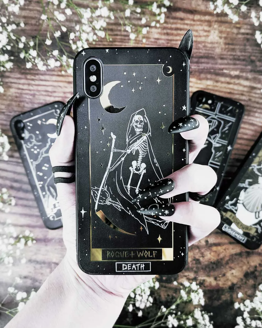 Death Tarot Phone Case - Mirror Gold Details