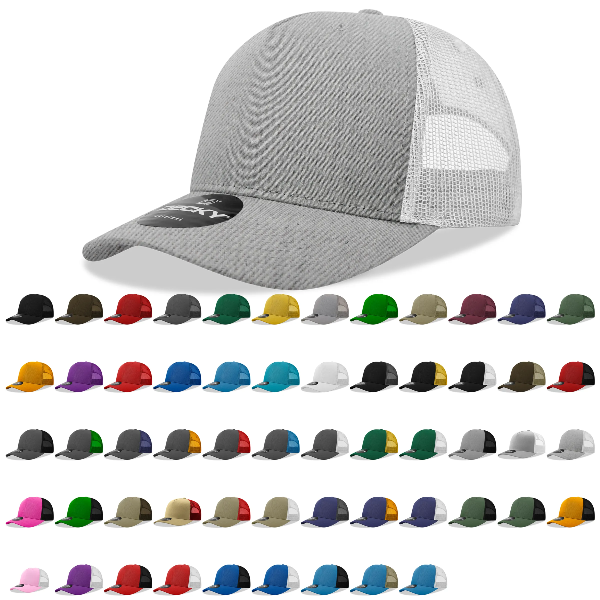 Decky 6030 - Classic, 5-Panel Retro Trucker Cap - CASE Pricing