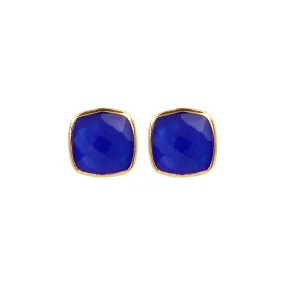 Earrings - Amie Blue Chalcedony Stud