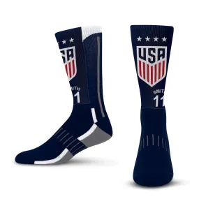 For Bare Feet Smith 11 Navy Crew Socks