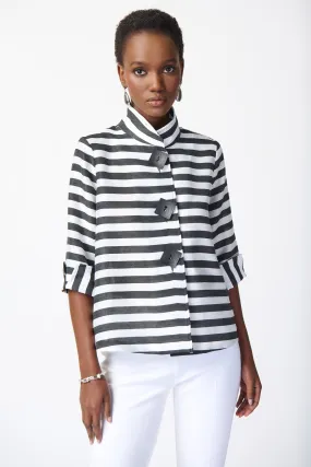 Joseph Ribkoff Striped Jacquard Trapeze Jacket