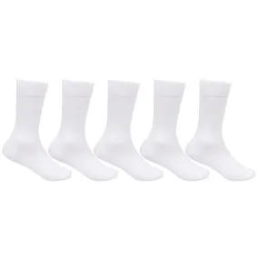 Kids Plain White Cotton School Socks - Pack of 5