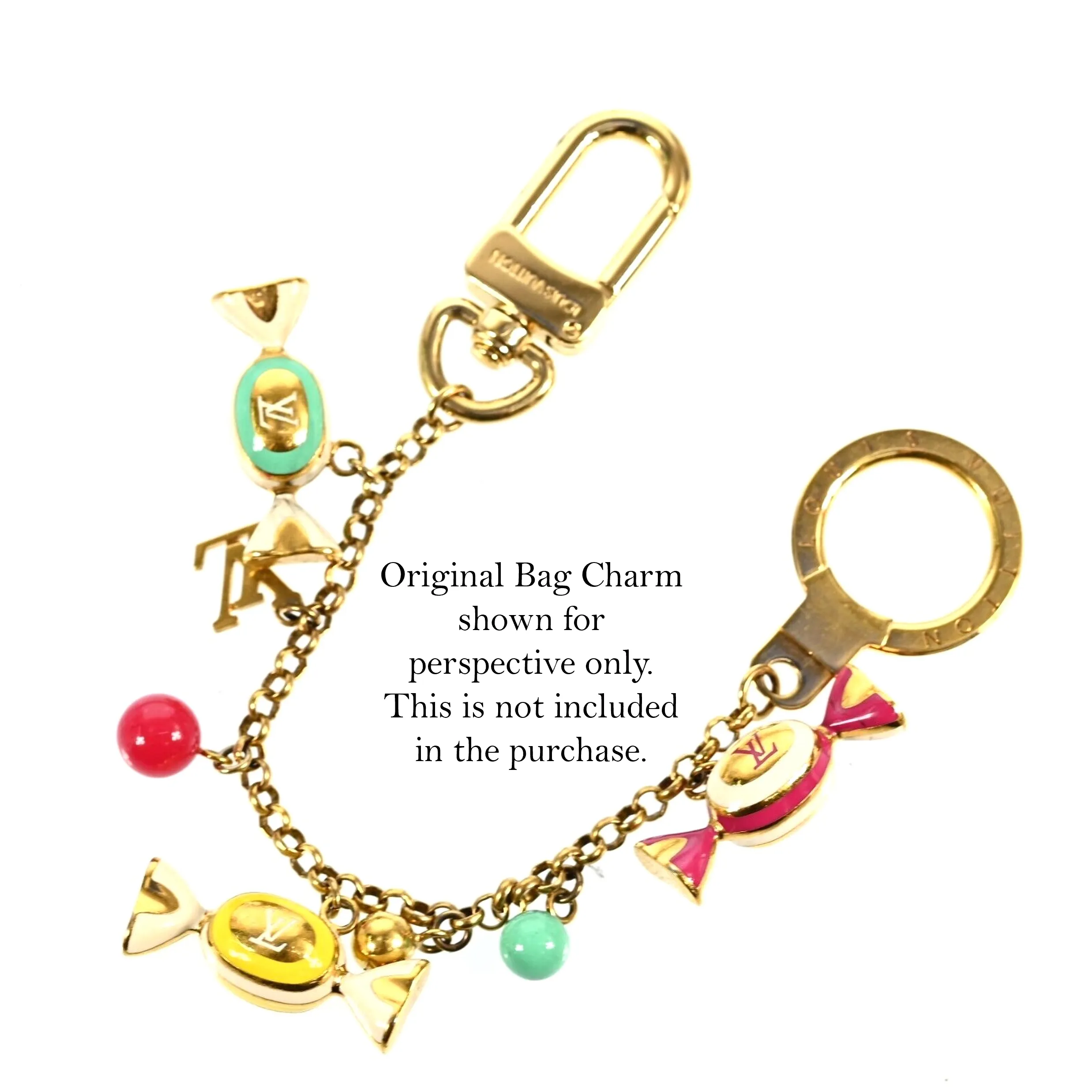 LV Charm Necklace on small GF Paperclip Link Chain