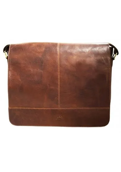 Mancini Leather Messenger Bag For 15'' Laptop / Tablet