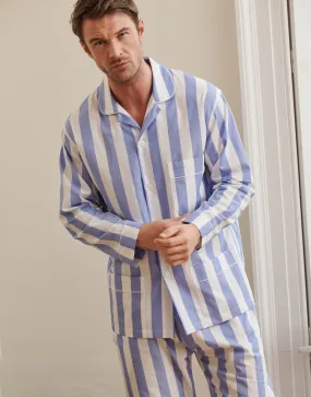 Men's Crisp Cotton Pyjama Set – Boat Blue Stripe