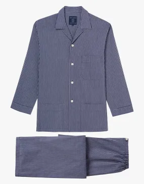 Men's Crisp Cotton Un-Piped Pyjama Set – Winchester Stripe