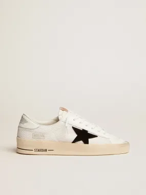 Men's Stardan in white mesh with black suede star