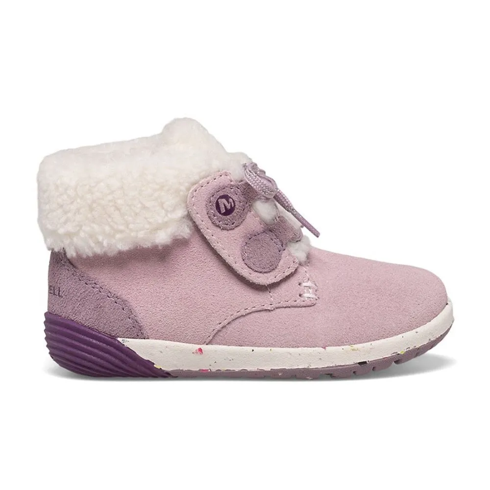 Merrell Toddler Girls Bare Steps Cocoa Jr. Velcro Boot Dusty Pink