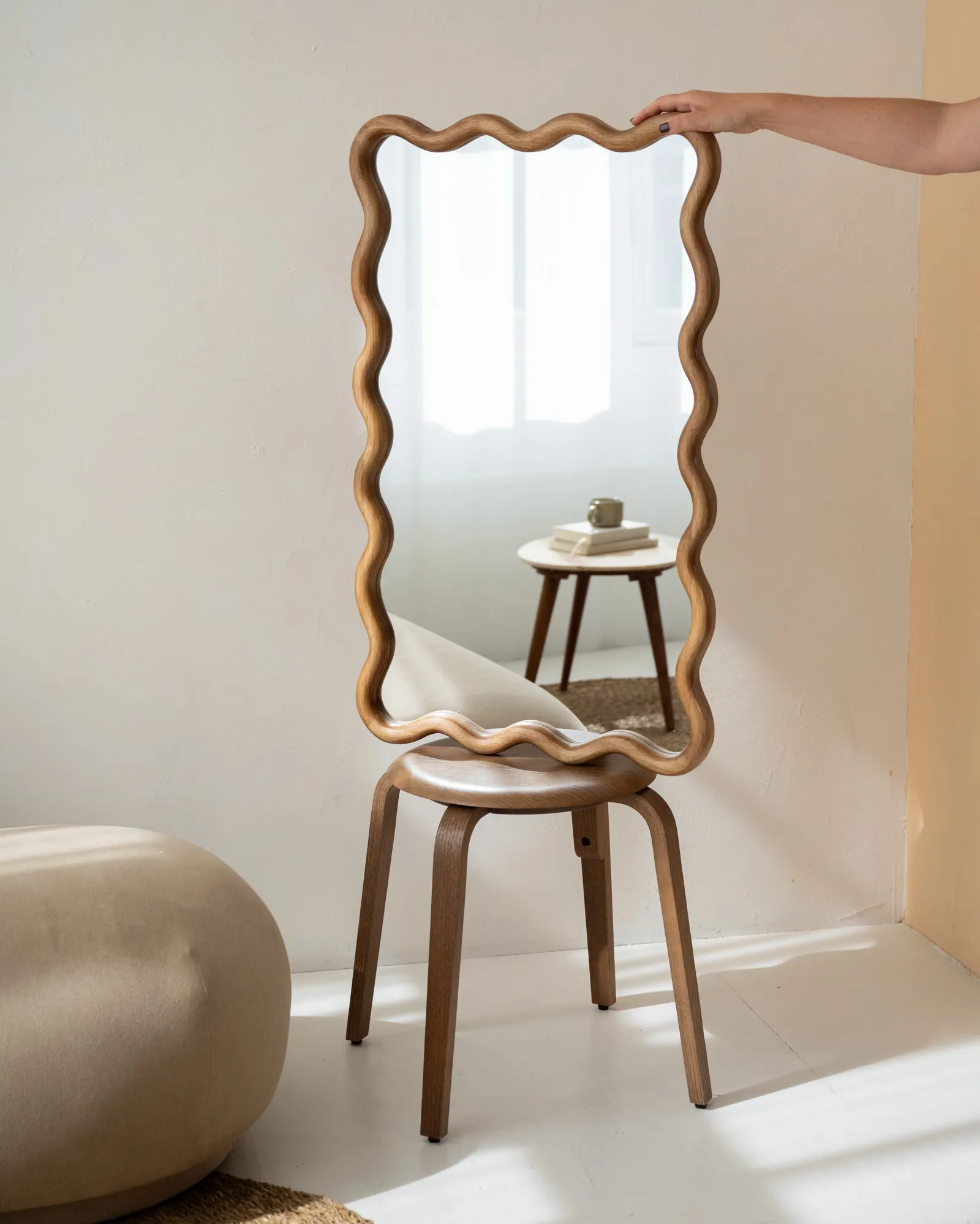 Mirror Wavy Woody Natural