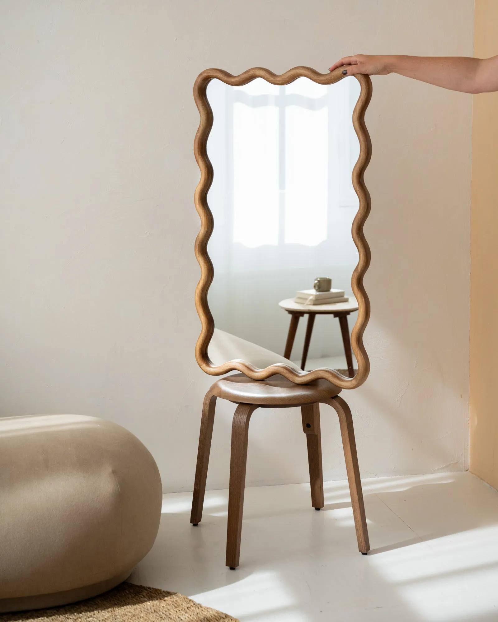 Mirror Wavy Woody Natural