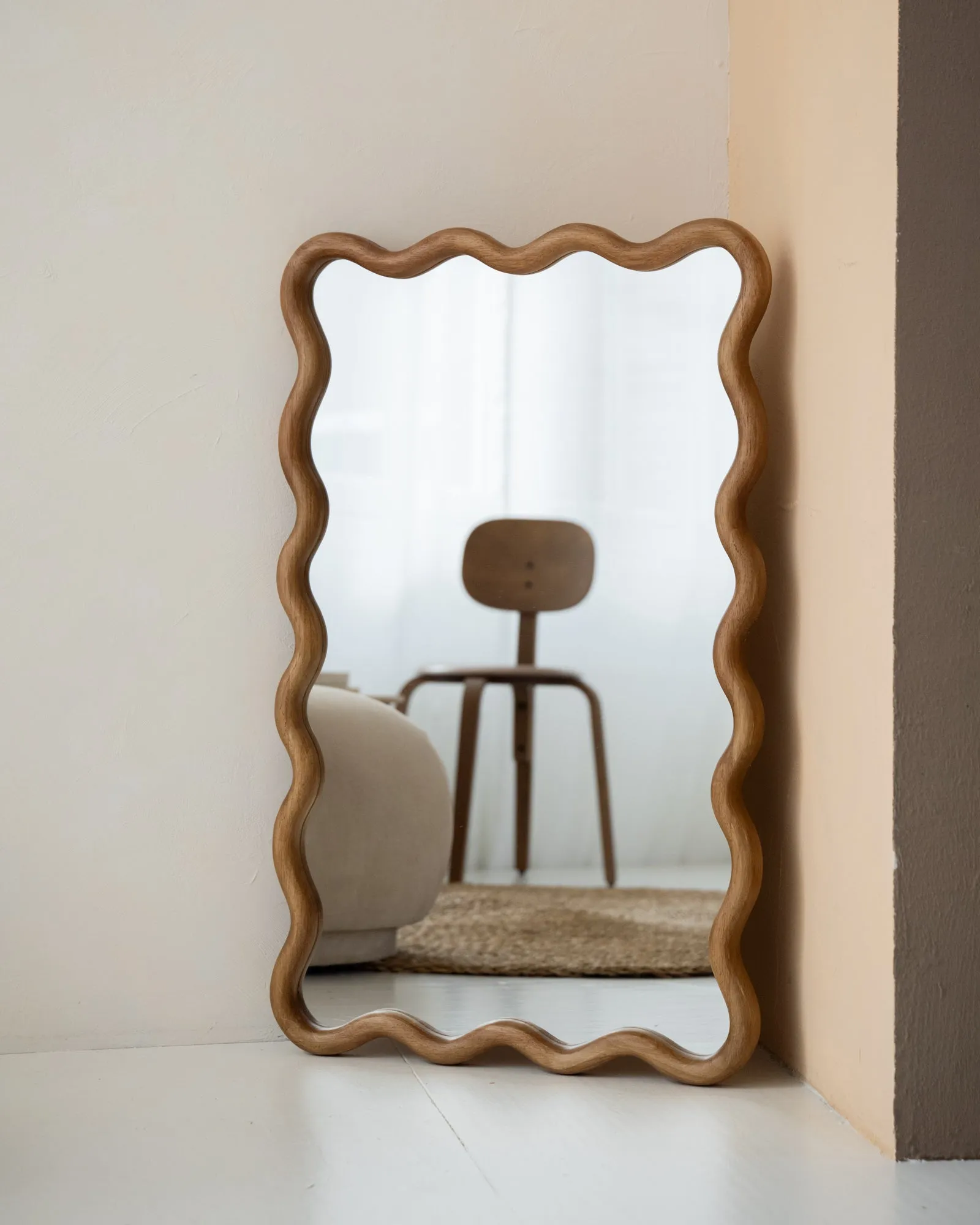 Mirror Wavy Woody Natural