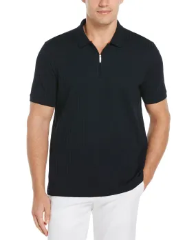 Quarter Zip Ribbed Polo