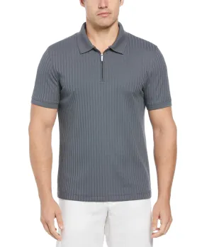 Quarter Zip Ribbed Polo