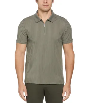 Quarter Zip Ribbed Polo