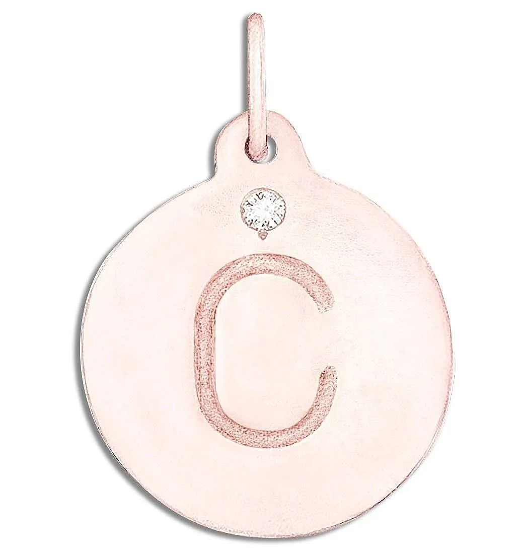 "C" Alphabet Charm With Diamond