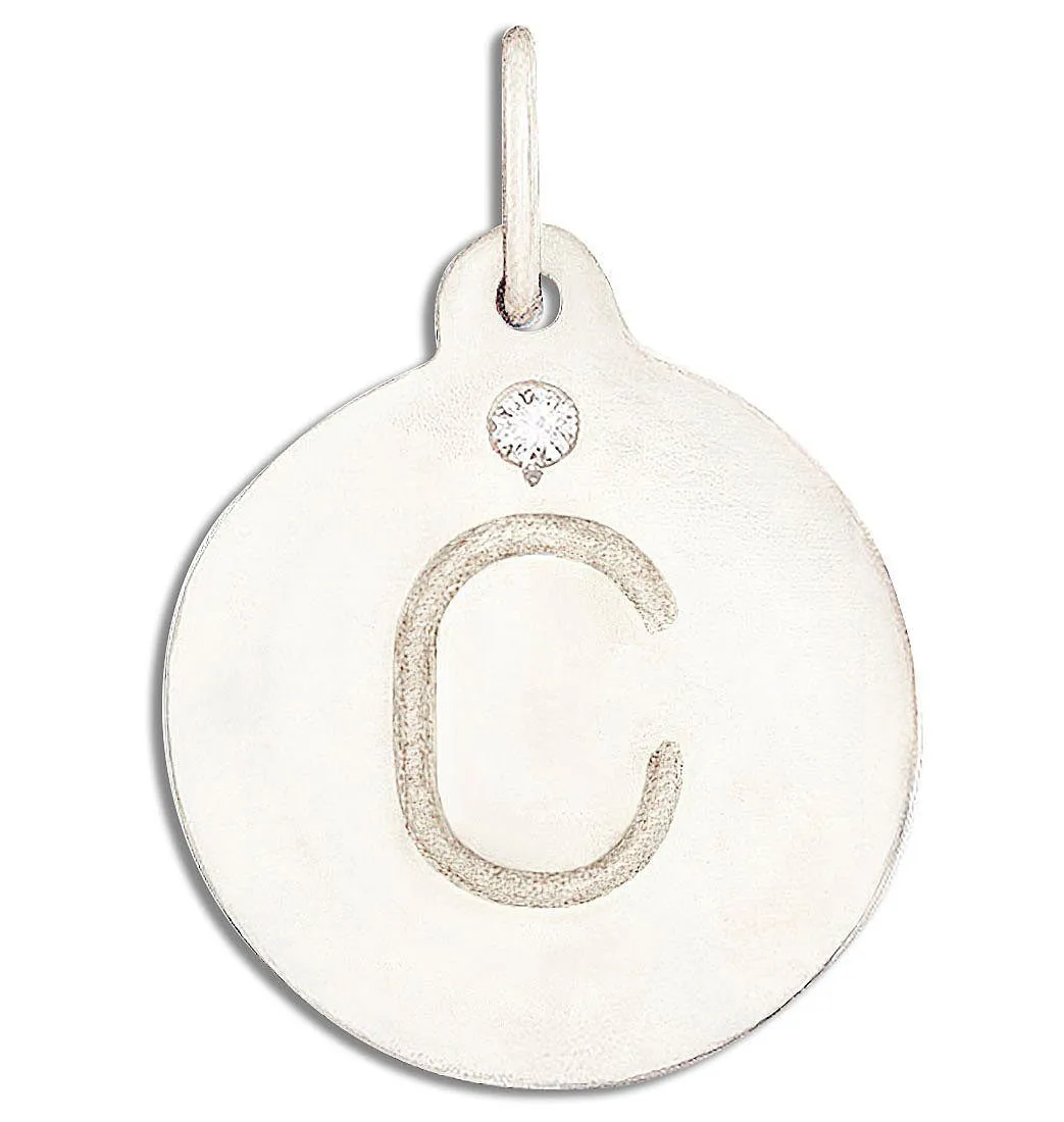 "C" Alphabet Charm With Diamond