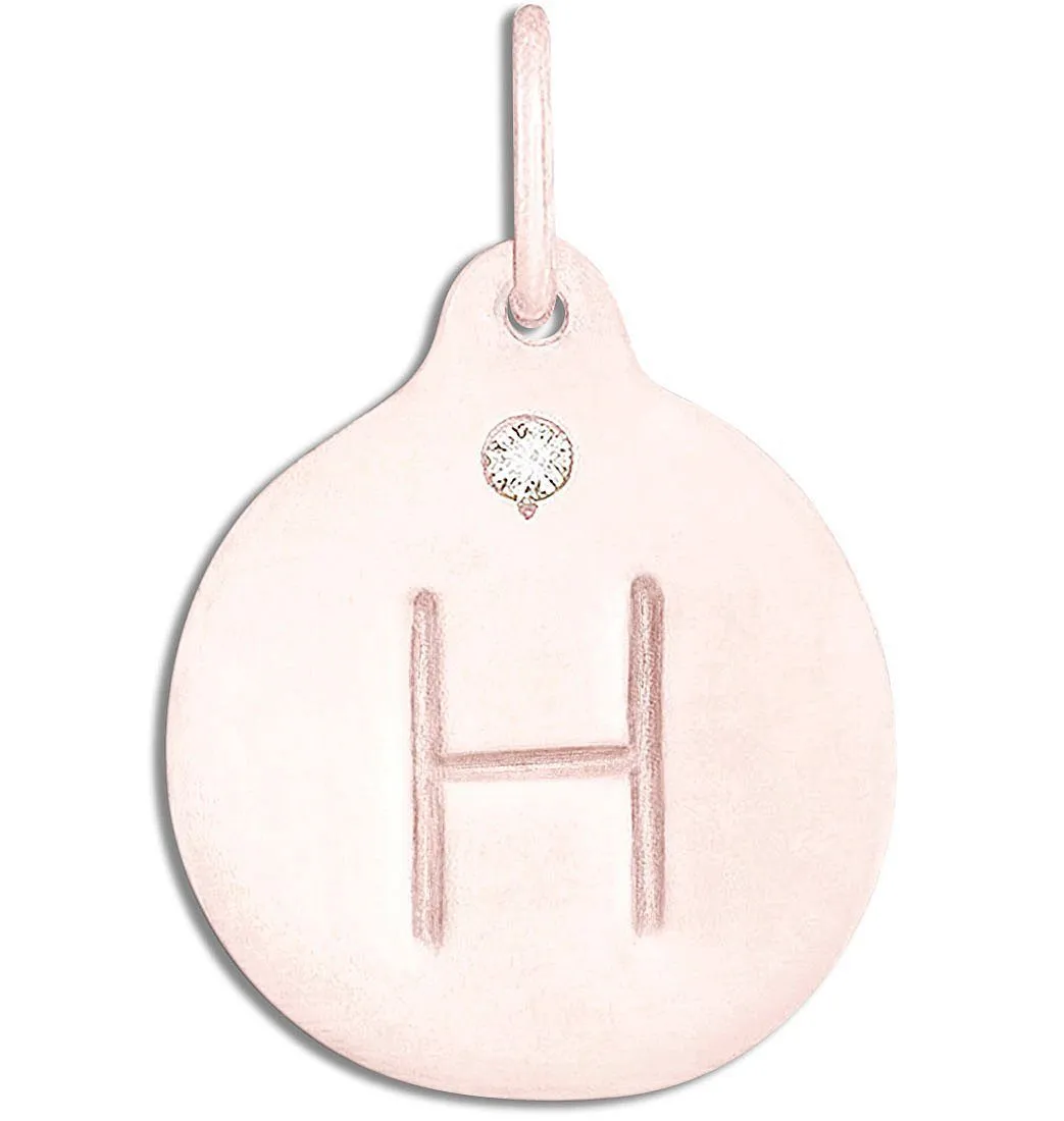 "H" Alphabet Charm With Diamond