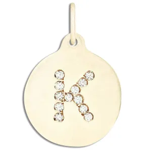 "K" Alphabet Charm Pavé Diamonds