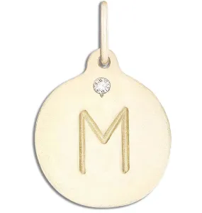 "M" Alphabet Charm With Diamond