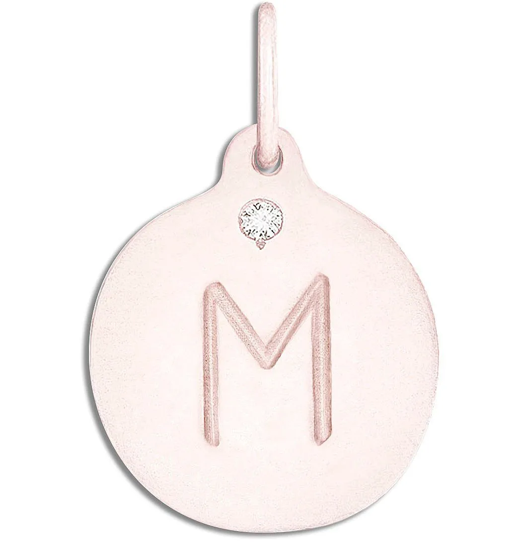 "M" Alphabet Charm With Diamond