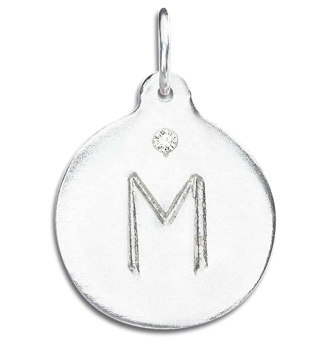 "M" Alphabet Charm With Diamond