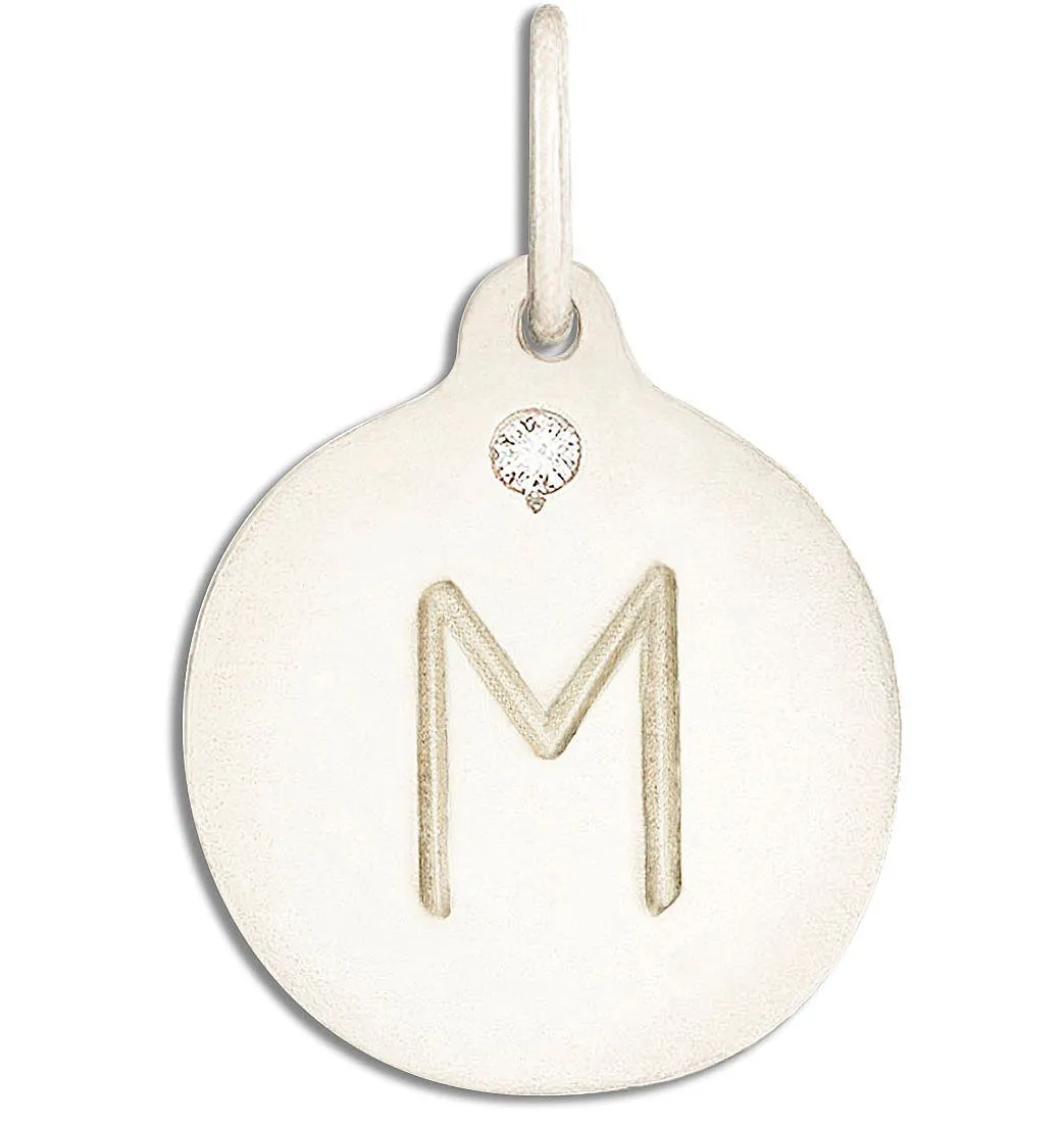 "M" Alphabet Charm With Diamond