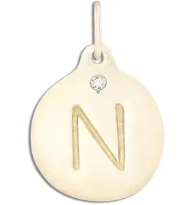 "N" Alphabet Charm With Diamond